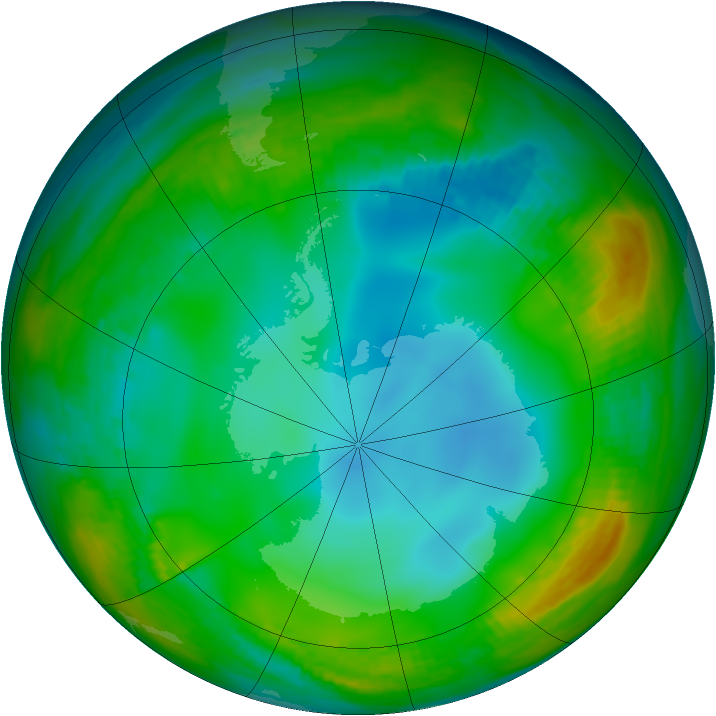 Antarctic ozone map for 04 July 1983